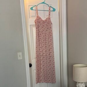 Altar’d State open back floral pink dress - M